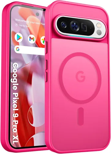 Vista 27 de Funda para teléfono Google Pixel 9 Pro XL, Compatible con Magnético, Protección contra Caídas de Grado Militar Translúcida Mate Resistente a Golpes