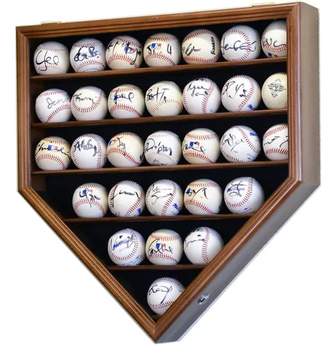 Vista 9 de 30 Balón de béisbol vitrina gabinete - Home Plate Shaped (negro)
