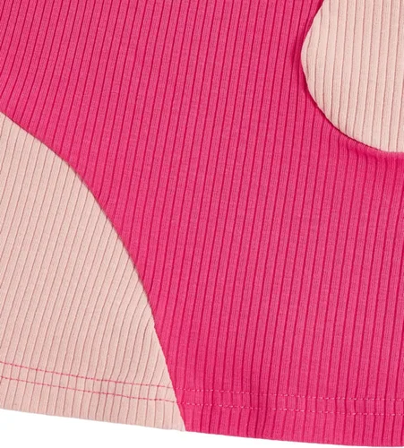 Vista 5 de Verdusa Camiseta corta sin mangas acanalada con cuello redondo y bloques de color para mujer