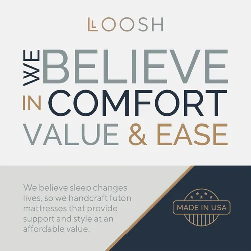 Vista 7 de Loosh Home Colchón de espuma para sofá cama futón de 6 pulgadas tamaño Twin - Fabricado en EE. UU., Beige, sin marco