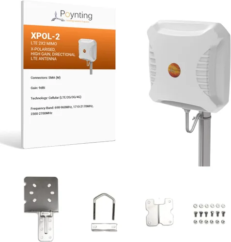 Vista 6 de Poynting Antena celular direccional XPOL-2-5G (sin T-Mobile) MIMO 2X2 4G/LTE 5G 698-3800 MHz 11dBi Cable de 32.8 ft Conector SMA