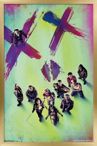 Vista 15 de Trends International - Póster de película de DC Comics - Escuadrón Suicida - Teaser, 14.725 x 22.375 in, versión enmarcada de Barnwood Versión