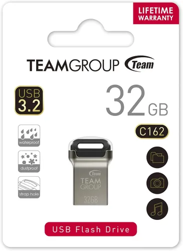 Vista 7 de TEAMGROUP C162 32GB USB 3.2 Gen 1 USB 3.1/3.0 Mini Fits Metal Lectura 100MB/s Flash Thumb Drive Almacenamiento de Datos Externo Memory Stick