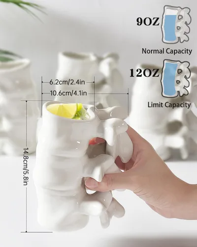 Vista 2 de Taza de Café Divertida, Lindas Tazas de Café de Cerámica, Tazas de Café de Cerámica Grandes y Novedosas, Tazas de Café Blancas de 12oz, Regalos