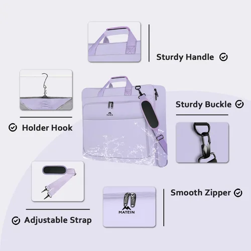Vista 4 de MATEIN Bolsa de mano para ropa, bolsa de viaje impermeable para colgar ropa, bolsa plegable grande de fin de semana con correa de hombro ajustable