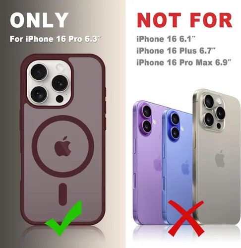 Vista 996 de Funda para Google Pixel 10 Pro XL, cubierta magnética mate, color negro Fit for MagSafe, Screen Protector included, Shockproof Military Grade