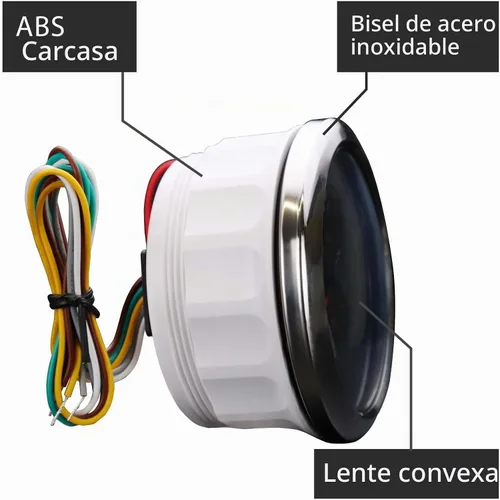Vista 3 de MOTOR METER RACING W PRO 85mm 3-3/8" 2 en 1 Velocímetro GPS Tacómetro Odómetro Digital Kilometraje y Medidor de Viaje con Señal de Giro y Luz Alta