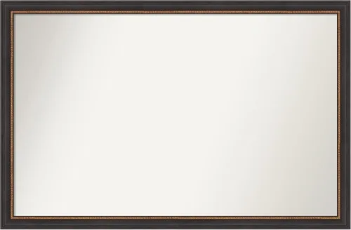 Vista 106 de Amanti Art Espejo de baño negro para sobre el fregadero, 23 x 23 pulgadas, espejo cuadrado negro Ashton, marco de madera tradicional mediano, se