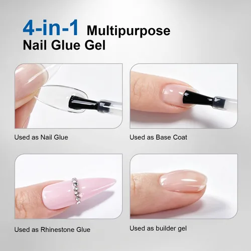 Vista 4 de JODSONE Kit de uñas de gel, 210 puntas de uñas cortas BS-74 almendras con M50011
