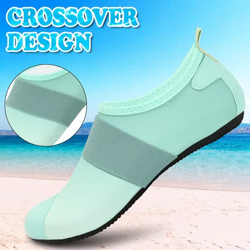 Vista 4 de VIFUUR Zapatos de agua para mujer y hombre, calcetines de agua descalzos para yoga, interiores y exteriores, playa, natación, surf, ejercicio