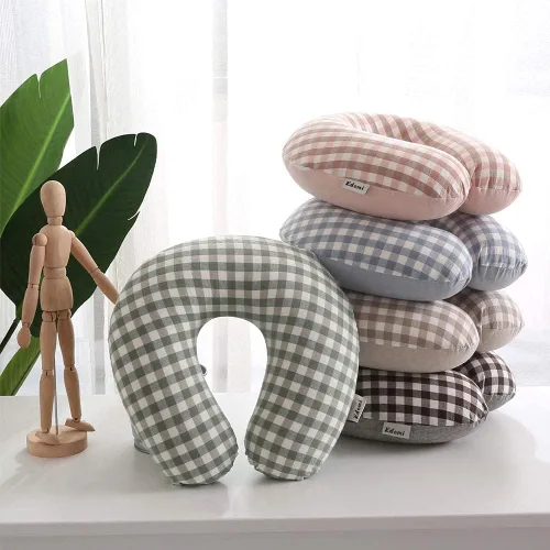 Vista 2 de Almohada de cuello de trigo sarraceno para dormir, almohada en forma de U, almohada de enfriamiento para dormir cervical de viaje, soporte