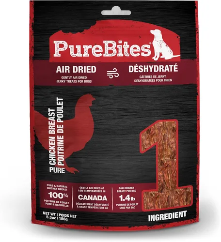 Vista 6 de PureBites Golosinas de pollo para perros, 1 ingrediente, fabricadas en Canadá, 21.1 onzas