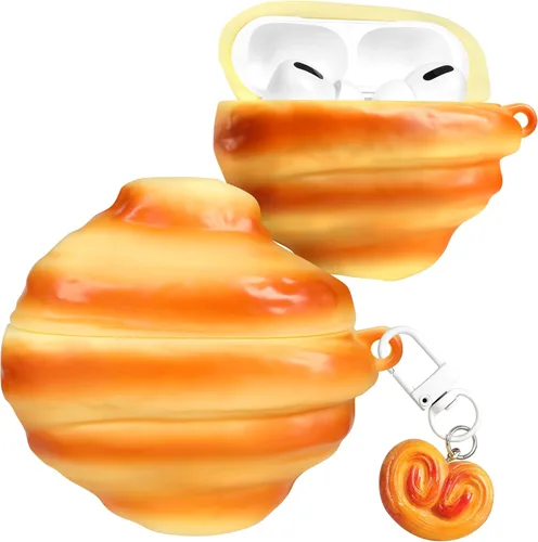 Vista 17 de Boaretiu - Funda para AirPods Pro/Pro de 2ª generación, lindo KawaiiBanana con llavero para AirPods Pro y Pro 2, divertida funda 3D de silicona