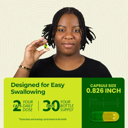 Vista 6 de Vitaminas para el crecimiento del cabello con fuerza raíz: vitaminas para el cabello para mujeres y hombres negros con bloqueador DHT y colágeno