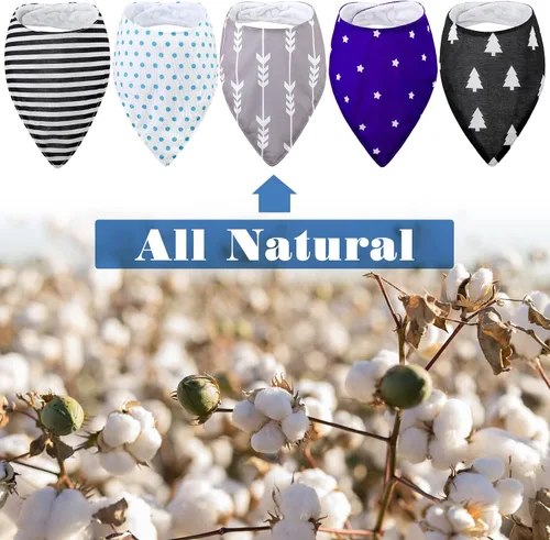 Vista 5 de Janmercy Paquete de 5 baberos tipo bandana para adultos, suaves, ajustables, absorbentes, para mujeres, necesidades especiales, unisex, hombres