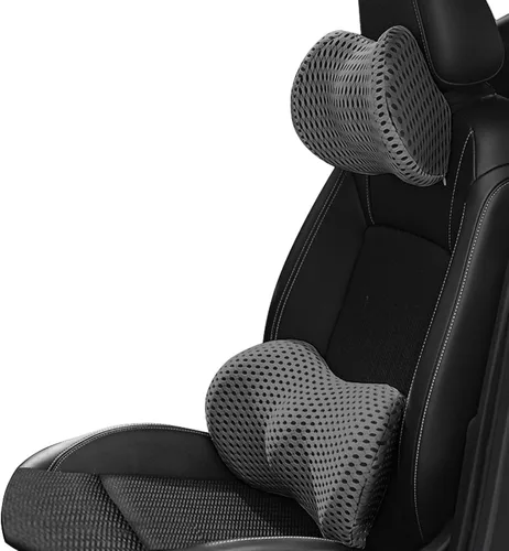 Vista 9 de Almohada de apoyo lumbar y almohada para el cuello del automóvil, almohada lumbar de espuma viscoelástica para aliviar el dolor de espalda baja