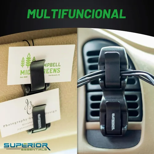 Vista 6 de Soporte para lentes de sol para visera de automóvil, soporte para gafas de sol y clips para tarjetas de boletos, accesorios para visera