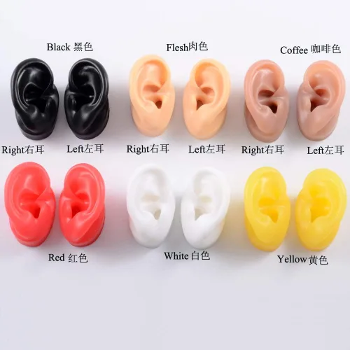 Vista 6 de Modelo de oreja de silicona suave para audífono 1:1 modelo de oreja humana modelo de simulación, accesorios de exhibición de herramientas de 1 pieza