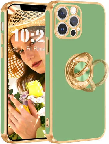 Vista 12 de Fingic Funda para iPhone 12 Pro, funda para iPhone 12 Pro con soporte de anillo, ajuste delgado, soporte de automóvil, protección a prueba