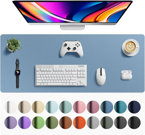 Vista 296 de Aothia - Protector de escritorio de cuero sintético grande, base antideslizante para mouse y superficie para escribir, impermeable, fácil de Agua