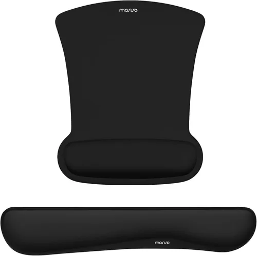 Vista 16 de MOSISO Juego de Reposamuñecas para Teclado y Mouse, Alfombrilla Ergonómica con Base Antideslizante para Alivio del Dolor en Casa/Oficina y Escritura