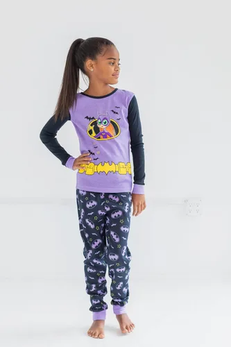 Vista 2 de DC Comics Justice League Batgirl - Conjunto de pijama para niñas pequeñas y grandes