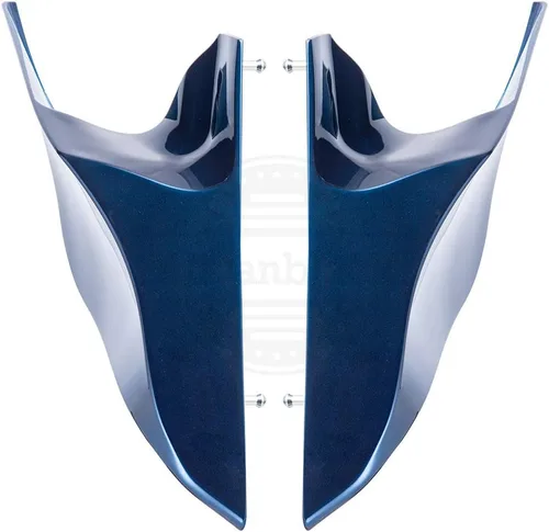 Vista 4 de Cubiertas laterales Harley Big Blue Pearl, cubiertas laterales estiradas, paneles laterales extendidos para Harley Touring 2009, 2010, 2011, 2012