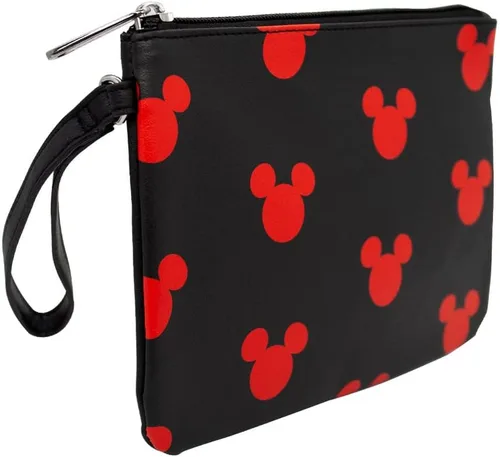 Vista 2 de Buckle-Down Billetera de bolsillo único con monograma de cabeza de Mickey Mouse negrorojo, 8.0 x 6.0 pulgadas, Mickey Mouse, Cartera de bolsillo