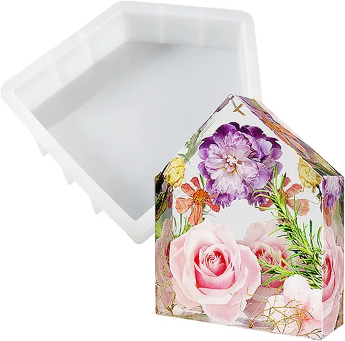 Vista 10 de Cayway Moldes de silicona con forma de corazón grande para flores, fundición de resina, boda de bricolaje, decoración del hogar