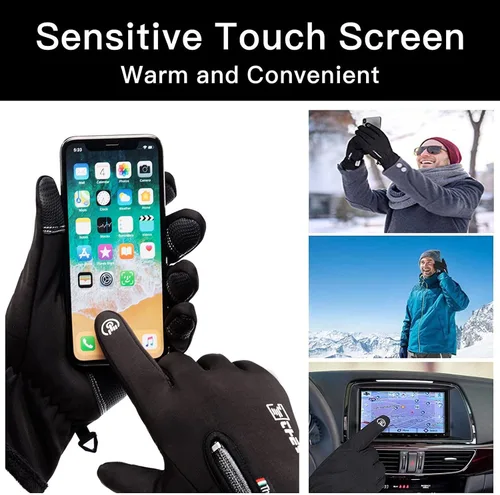 Vista 3 de weiatas Guantes de invierno para hombres y mujeres, impermeables, cálidos guantes de nieve para pantalla táctil, para ciclismo, senderismo, correr
