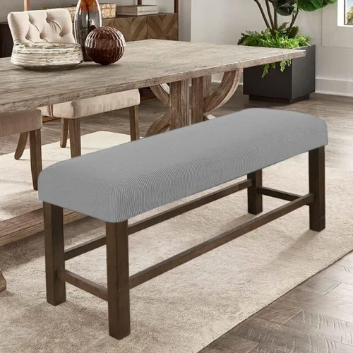 Vista 34 de Fundas de banco rectangulares, funda extraíble para silla de comedor, ajuste suave, universal, elásticas, antipolvo, lavable, protector de asiento