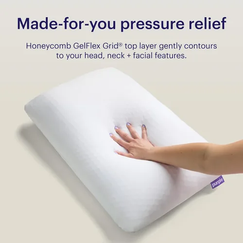 Vista 5 de Purple Almohada GridCloud, tamaño estándar, almohada de cuello de felpa