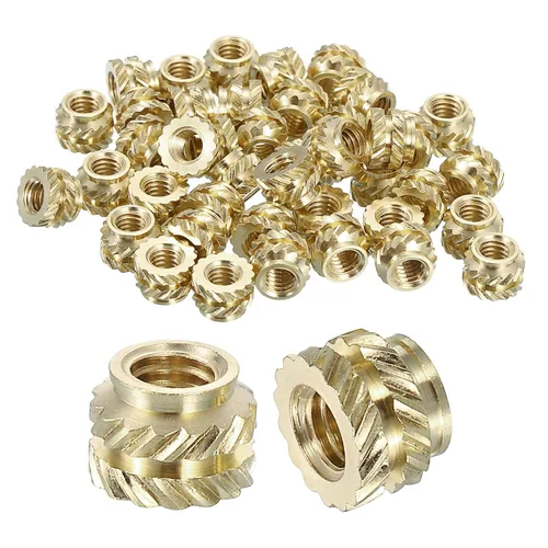 Vista 23 de uxcell Tuercas de inserción moleteadas, 100 piezas M1 x 1.5mm L x 2mm DE 3D Impresión de latón Tuercas de inserción roscadas hembras Insertos