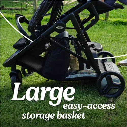 Vista 5 de Graco Ready2Grow LX 2.0 - Cochecito doble con opciones de asiento de banco y plataforma de pie, Clark