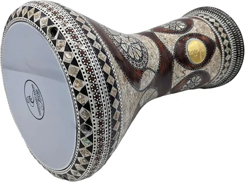 Vista 13 de ¡Nuevo! Gawharet El Fan Clásico 17" Darbuka de Madre de Perla Percusión de Tambor (Rey Árabe)