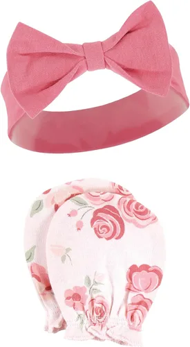 Vista 114 de Hudson Baby Conjunto de diadema de algodón y manoplas para rascar para bebé