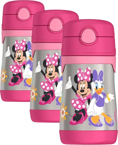 Vista 11 de Thermos Bebé 10 oz. Botella de acero inoxidable con popote emergente, coches