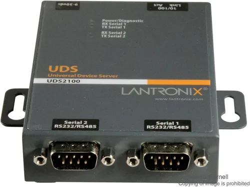 Vista 2 de Lantronix Servidor de dispositivos UDS1100/UDS2100 - Servidor de dispositivos serie a Ethernet de 1 o 2 puertos, RS-232/422/485, Ethernet 10/100