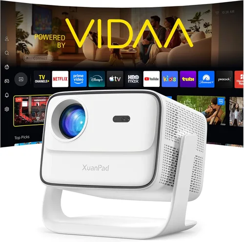 Vista 11 de [2000 ANSI y enfoque automático] Mini proyector inteligente negro con WiFi y Bluetooth, proyector de película XuanPad 4K compatible, proyector