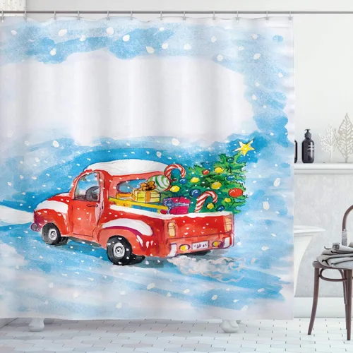 Vista 10 de Creative Bath cortina de regadera en tela impermeable con pintura en estéreo, de 72 x 72 pulgadas Verde Blanco Marrón