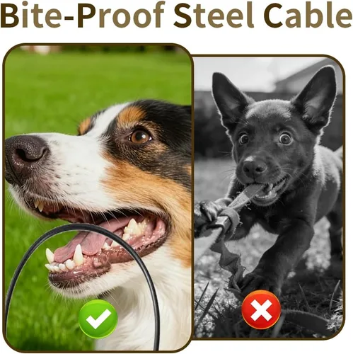 Vista 6 de Correa retráctil para perro con cable a prueba de mordidas, correa duradera para caminar para perros grandes, medianos y pequeños de hasta 110 Azul