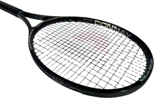 Vista 4 de Donnay Pro One OS 107 Octacore Unibody Strung 1 Carbon Fiber Tennis Racquet, Black, 27 Inch, 16x19 String Pattern, Advanced Level