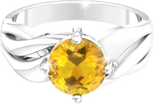 Vista 2 de Belinda Jewelz Womens 925 Sterling Silver Ring Rhodium Plated 8mm Solitaire Round Cut Birthstone Gemstone Band Jewelry Gift for Party Wedding