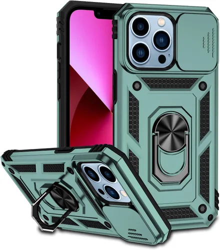 Vista 11 de Funda magnética compatible con iPhone 13 Pro Max de 6.7 pulgadas, funda magnética para iPhone 13 Pro Max con cubierta de cámara y soporte de grado
