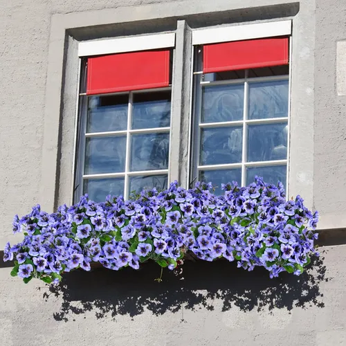 Vista 6 de Flores falsas pansy, flores silvestres pequeñas, margaritas de plástico sintético moradas para el hogar, boda, cocina, jardín, centros de mesa