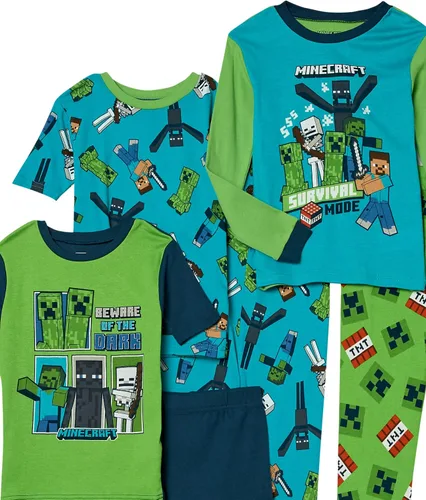 Vista 8 de Minecraft Boys' Big Snug Fit Cotton Pajamas