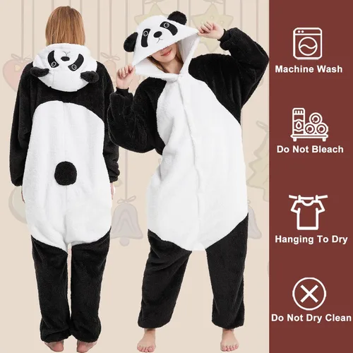 Vista 5 de Très Chic Mailanda Sherpa Unisex Adult Animal Onesies Cosplay Pajamas Sleepwear Halloween Costume