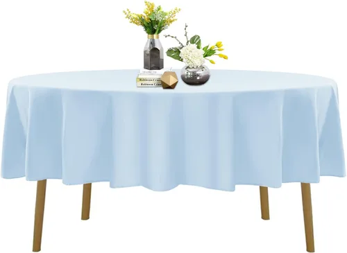 Vista 17 de Mantel de poliéster lavable de 132 pulgadas, resistente a las manchas y a las arrugas, mantel decorativo para mesa de comedor, fiestas de bufé