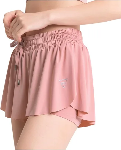 Vista 4 de Durio 2 in 1 Flowy Shorts Athletic Shorts for Women Butterfly Running Workout Shorts