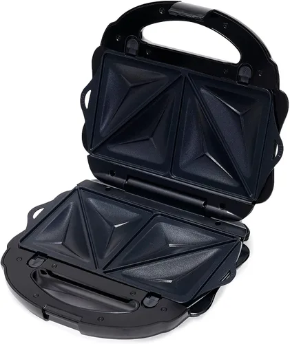 Vista 3 de Amazon Basics Wafflera, Sandwichera y Parrilla 3 en 1 Negra, 700W
